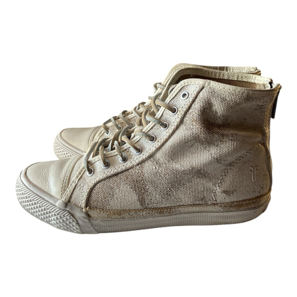 FRYYE Ivy Shoes Womens Size 6.5 White High Top Lace Up Canvas Sneakers